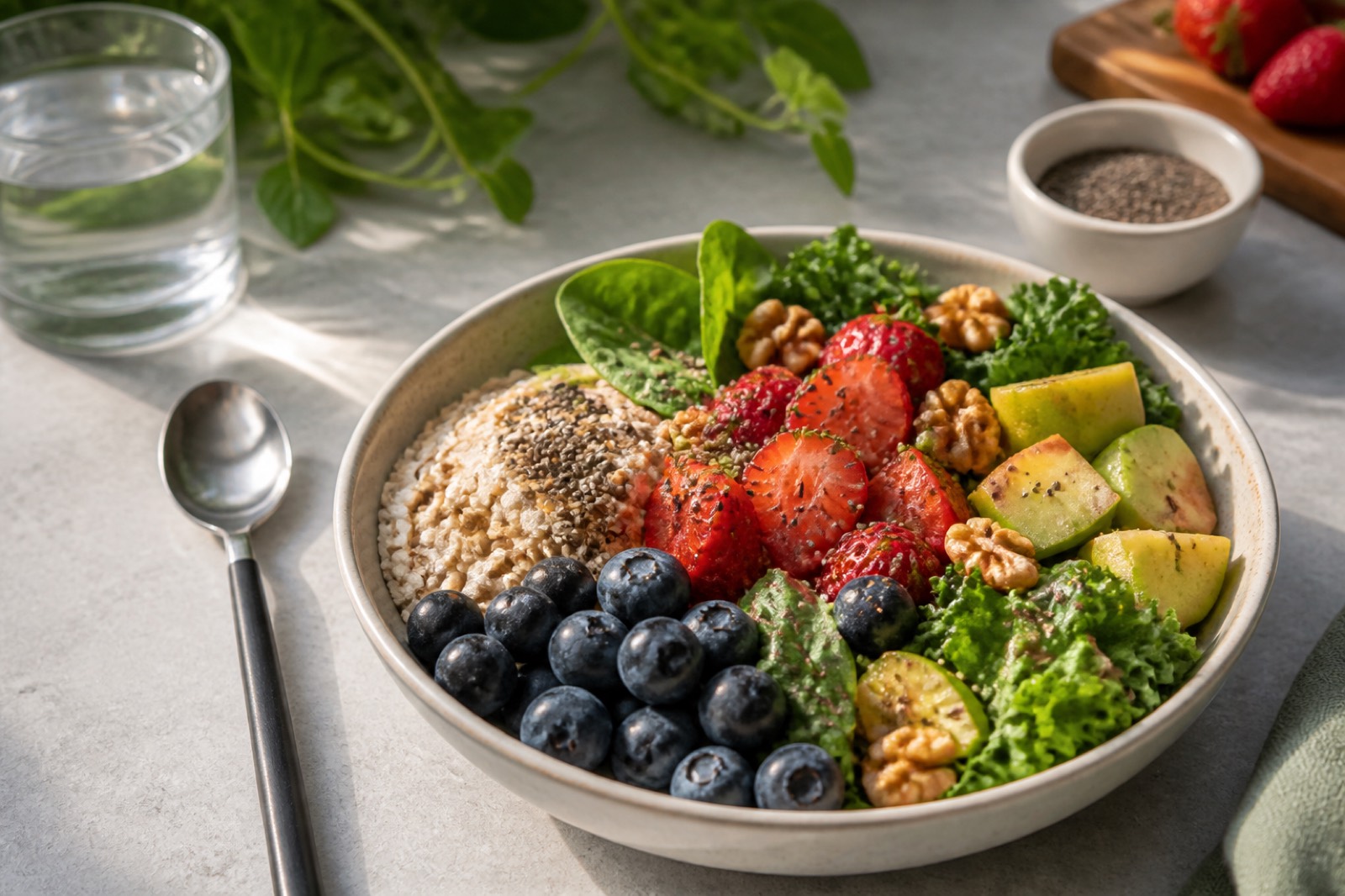 Bol d’aliments frais riches en fibres